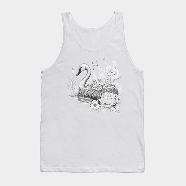 Beautiful Swan Tank Top by gblackid